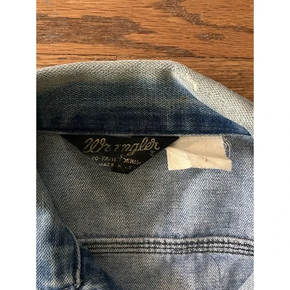 Vintage 1970s Wrangler 126MJ No Fault Denim Jacket Size 42 Cowboy Trucker USA